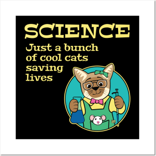 Science Cool Cats Saving Lives Posters and Art